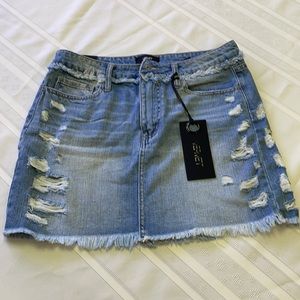 Vervet ripped denim mini skirt